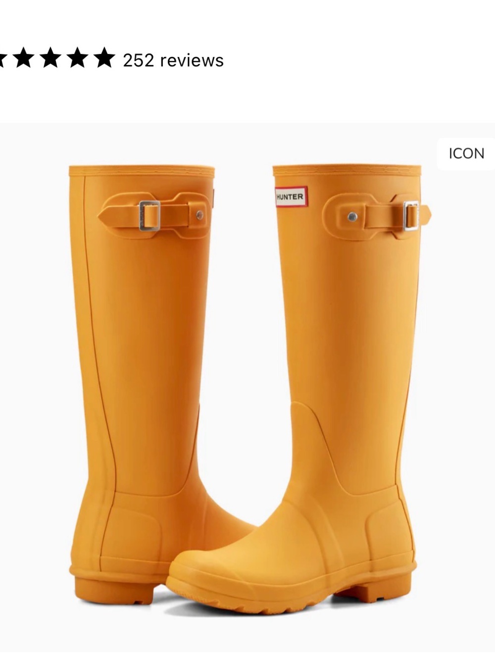 Hunter Tall Rubber Boots in Mustard